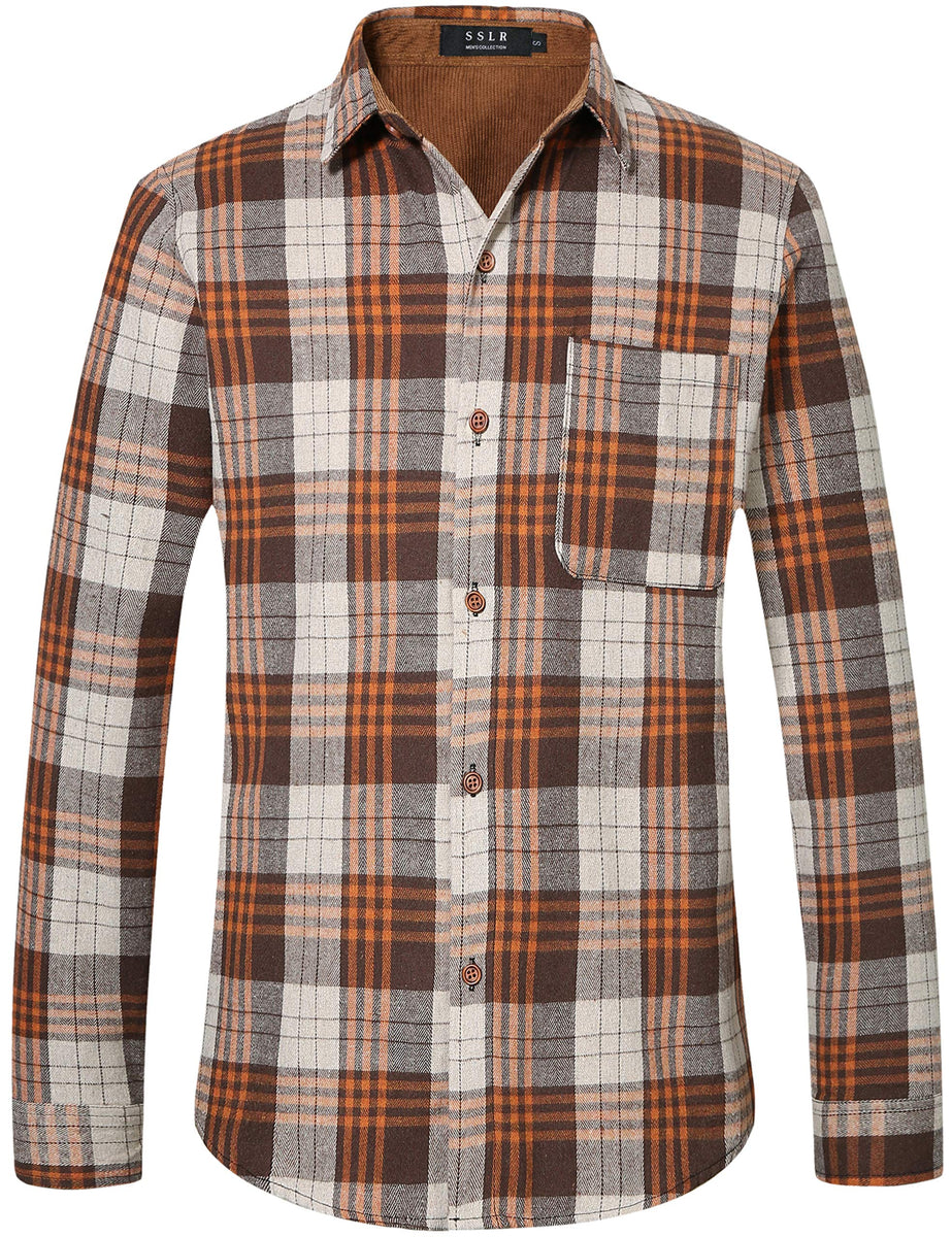 Flannel Plaid Casual Shirt for Men Long Sleeve | Order Now from SSLR