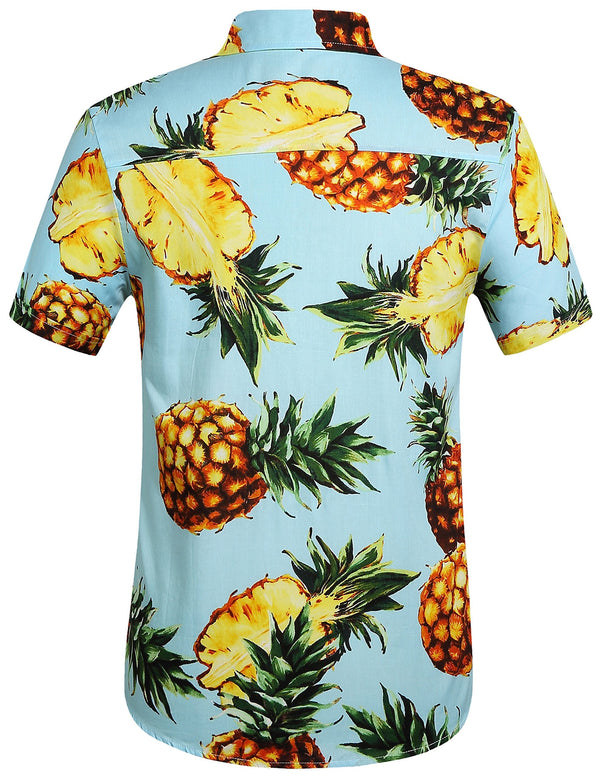 SSLR Mens Cotton Hawaiian Pineapple Shirts