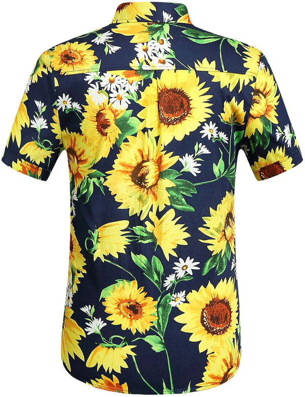 SSLR Mens Sunshine Daisy Hawaiian Shirts