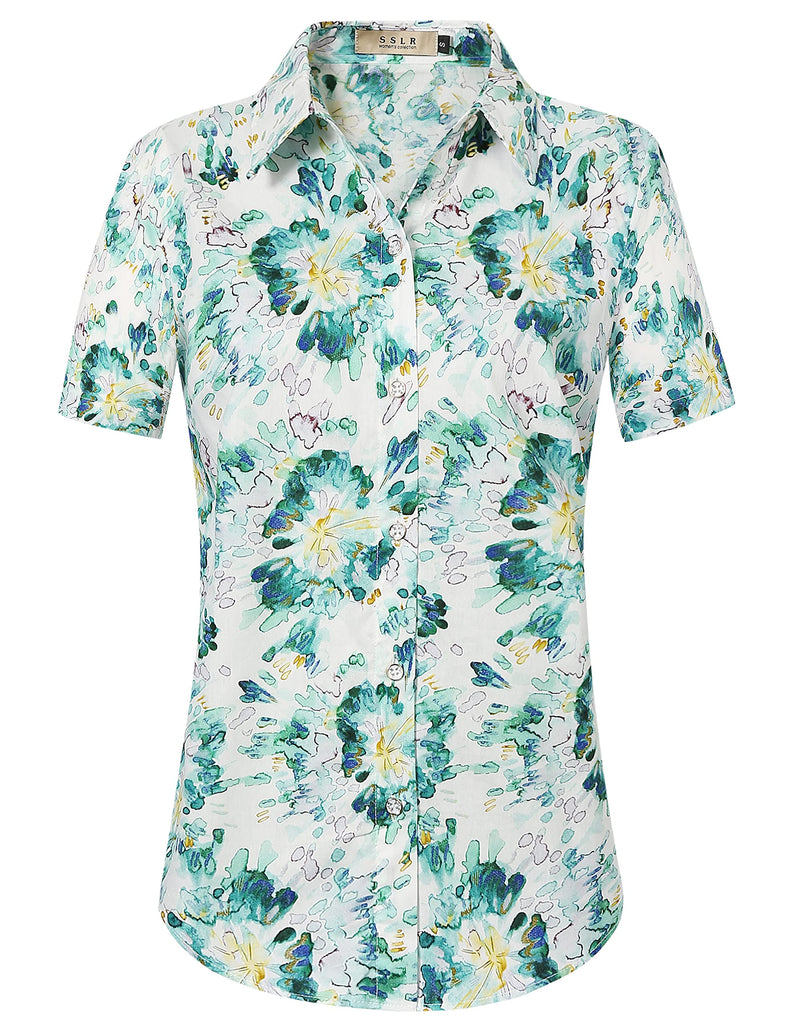 SSLR Womens Hawaiian Light Colors Prints Shirts