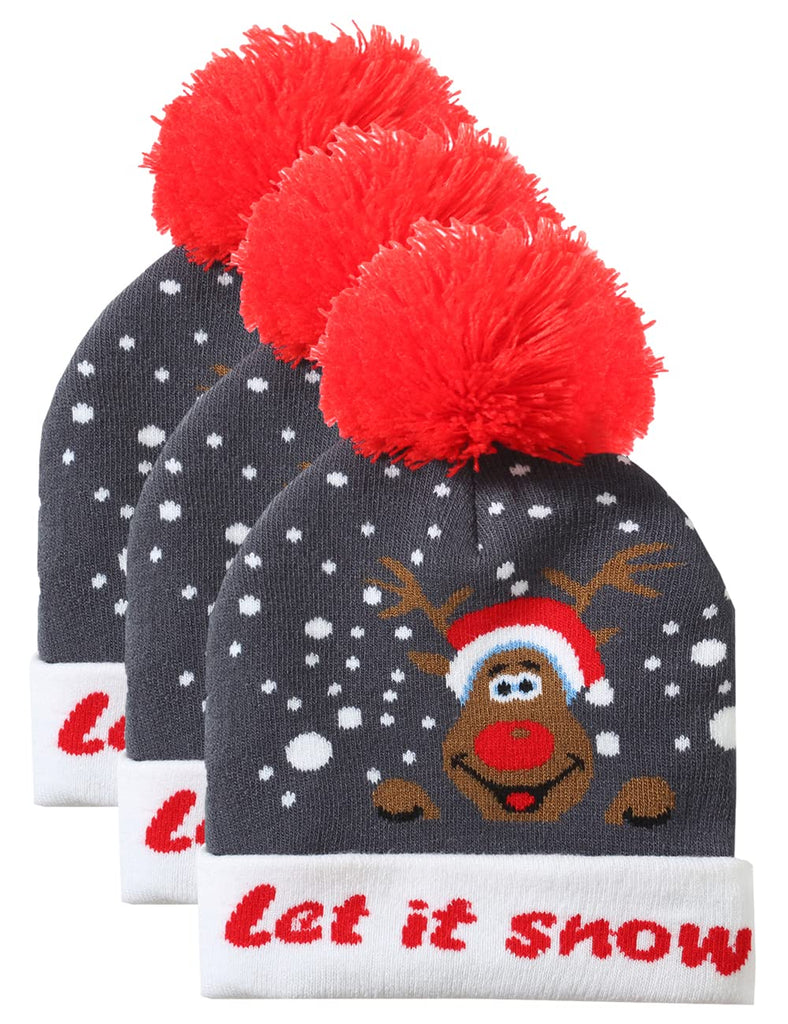 SSLR Adult Christmas Hat Ugly Beanie Knitted Elk Cap