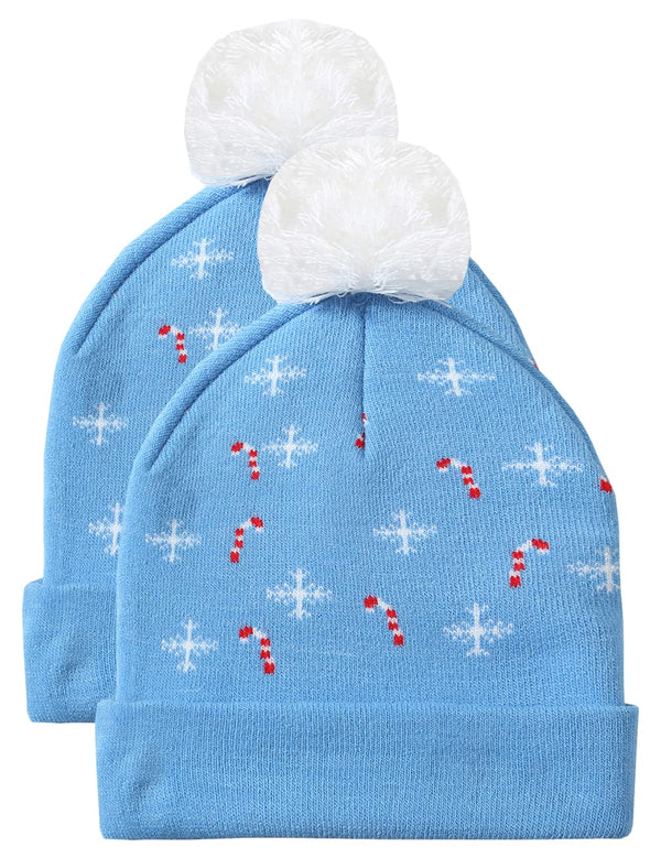 SSLR Adult Christmas Hat Ugly Beanie Little Snowman Knitted Cap