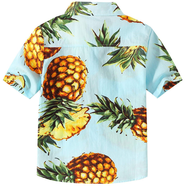 SSLR Big Boys Hawaiian Shirt Cotton Casual Short Sleeve Button Up Shirts