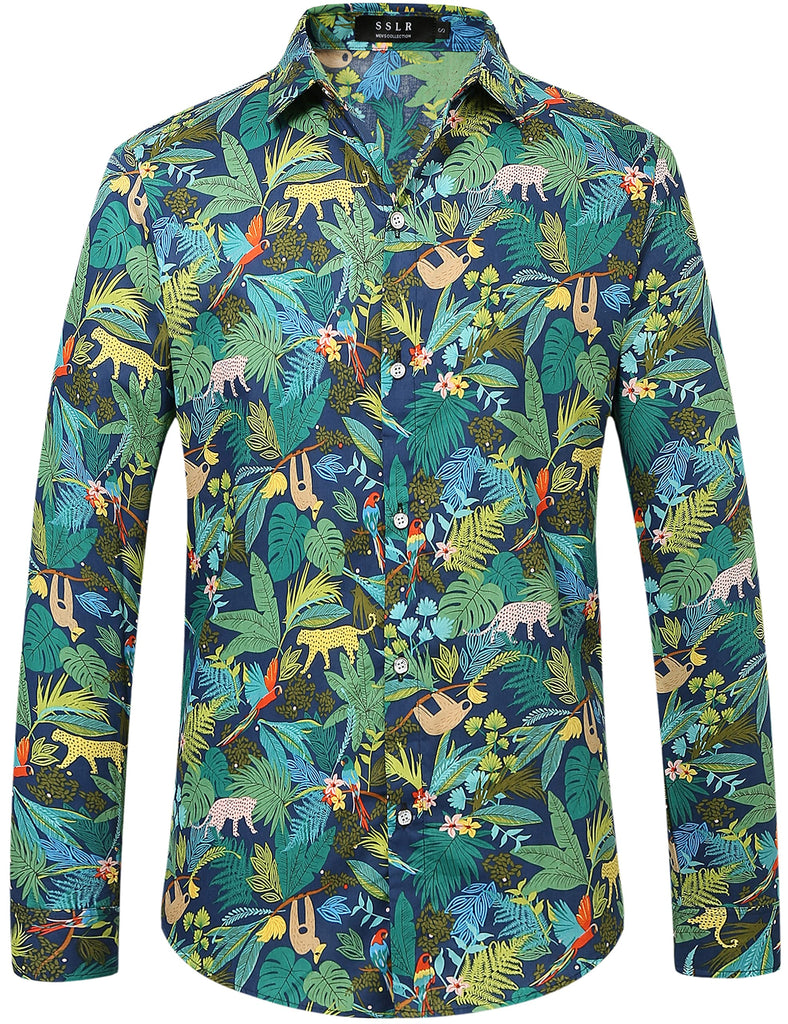 SSLR Men Hawaiian Forest Plants Shirts