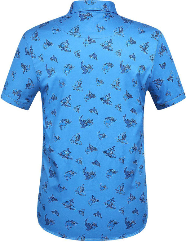 SSLR Mens Casual Dolphin Printed Shirts