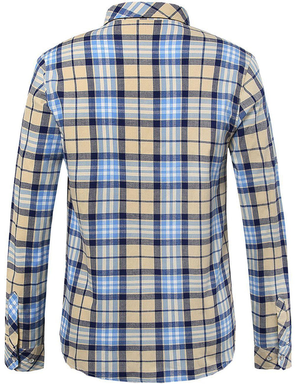 SSLR Men's Checkered Block Striped Shirt