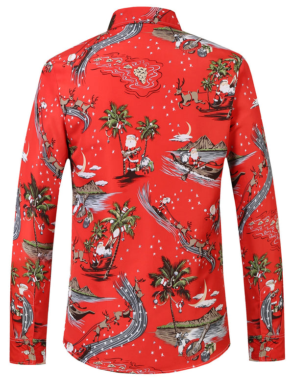 SSLR Mens Christmas Santa Claus Sled Shirts