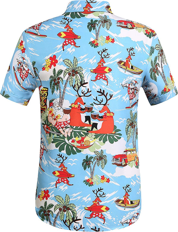 Santa Hawaiian Shirt for Men | Santa Party Shirts SSLR