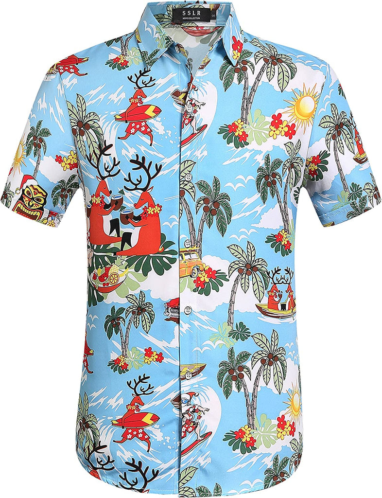 Santa Hawaiian Shirt for Men | Santa Party Shirts SSLR